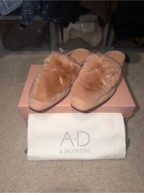 Pink Fur Slip-On Mules